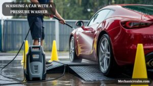 Washing A Car With A Pressure Washer